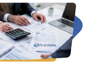 Professional reviewing accounting documents
